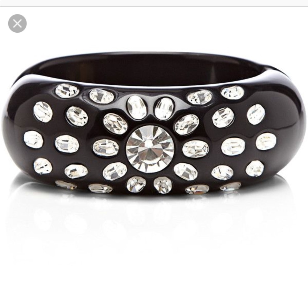Edie Parker Black Acrylic Crystal Curnard Cuff